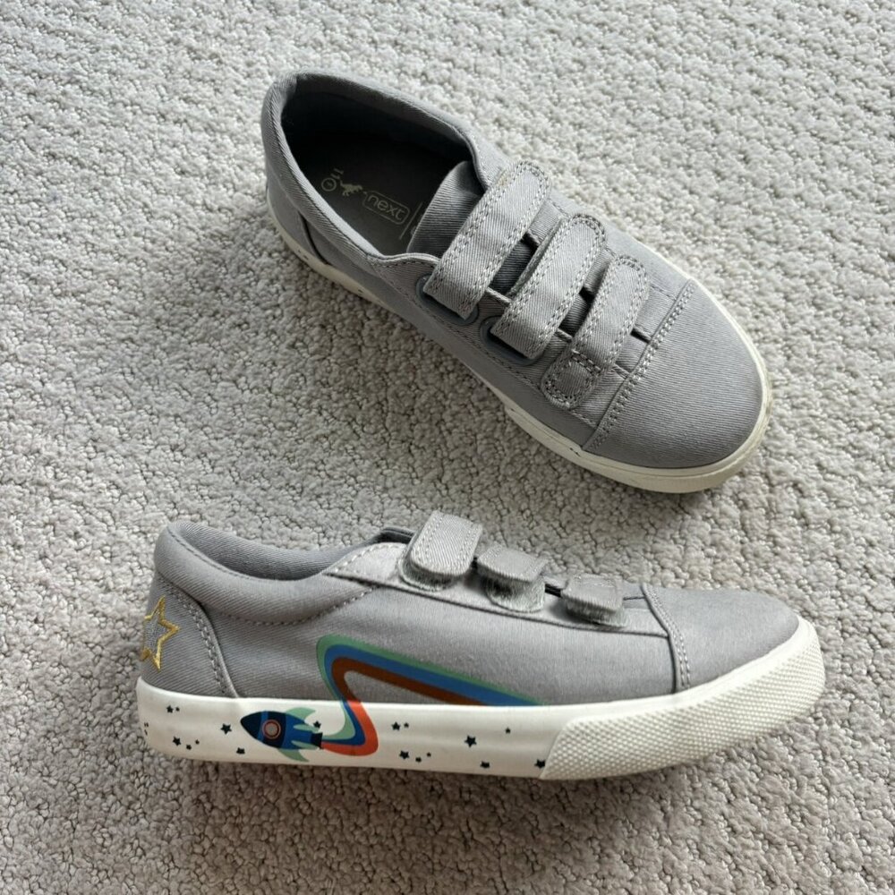Next Gray Rocketship Velcro Sneakers
